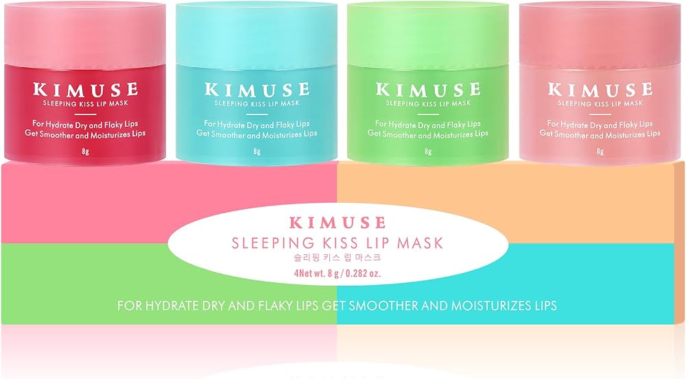 KIMUSE Overnight Lip Mask 4-Pack, Lip Moisturizer for Dry Lips