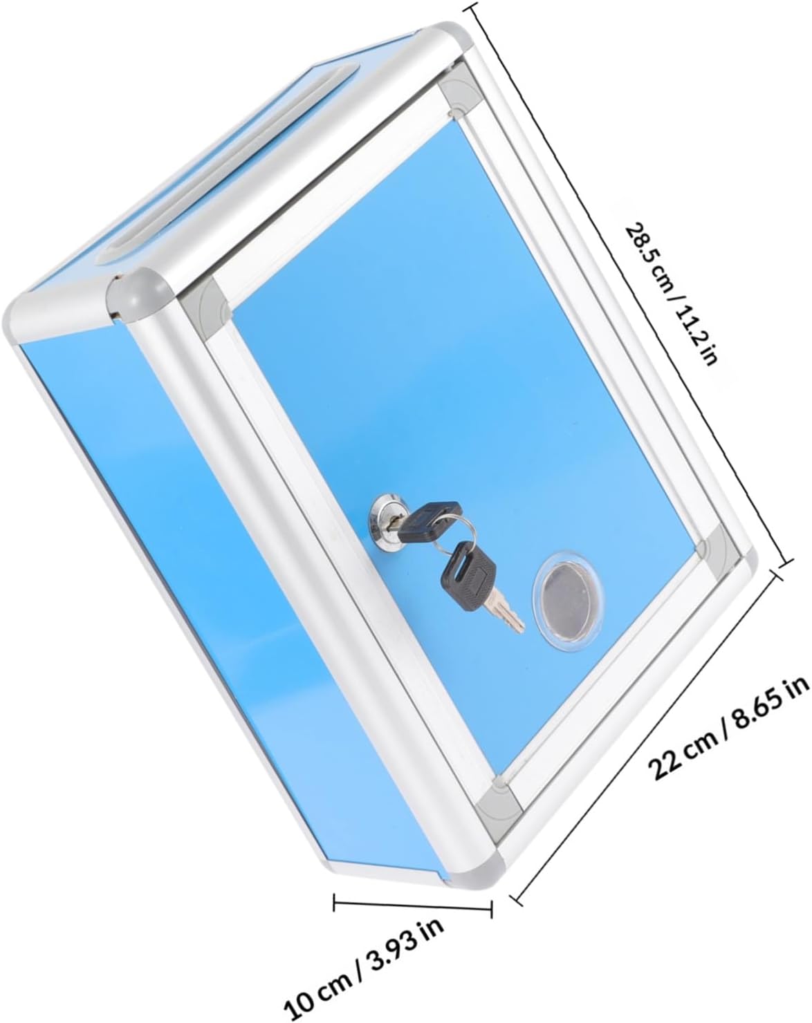 Vintage Wall Mount Suggestion Box Lock Aluminum Mailbox for Indoor Outdoor Use