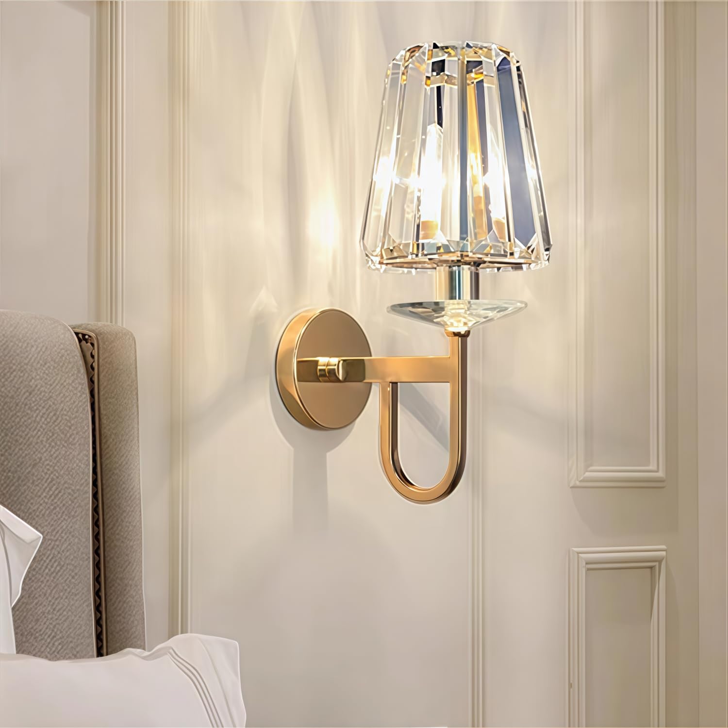 Lampe Murale LED Économie d'énergie Efficace Lumières de nuit Moderne Simplicité Créativité Chambre à coucher Le Salon À côté du Canapé Le Couloir Salle d'étude Intérieur Cristal trapézoïdal