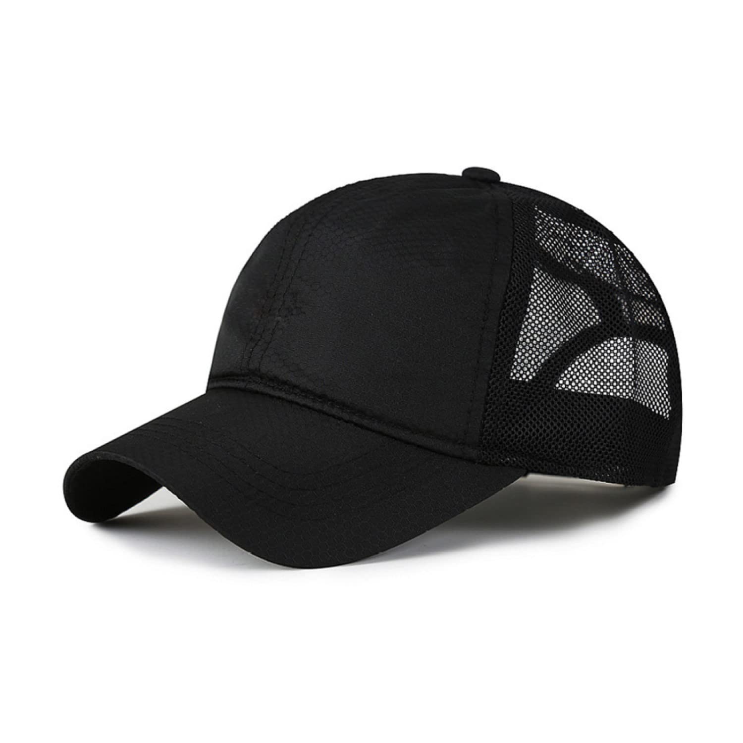 HaloHorus Curved Snapback Trucker Hat for Men Women, Adjustable Mesh Athletics Baseball Cap for Running, Fishing, Workout, Fqd Black, One Size โ image 1