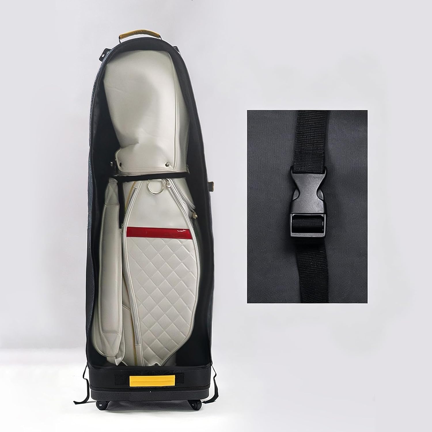 Zippered Golf Travel Bag for Golfers, Padded Golf Club Travel Cover with Large Capacity, Carry Handle and Fixing Strap for Transport Club Cover Transport Padded Interior Two Way Zipper Adjustable Long