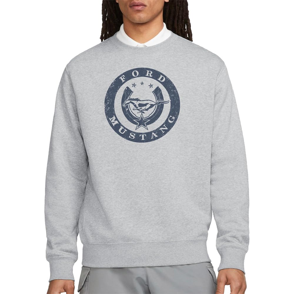 Ford Men's Grey Lucky Mustang Sweatshirt Athletic Heather in Size 2XL, Sports Direct