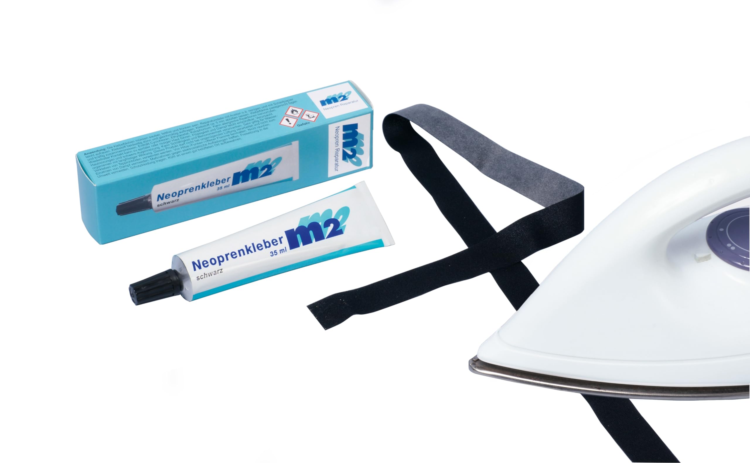 M2 Neopren Reparaturset - Bügelflicken Und Nahtban Produktbild-Vorschau 3