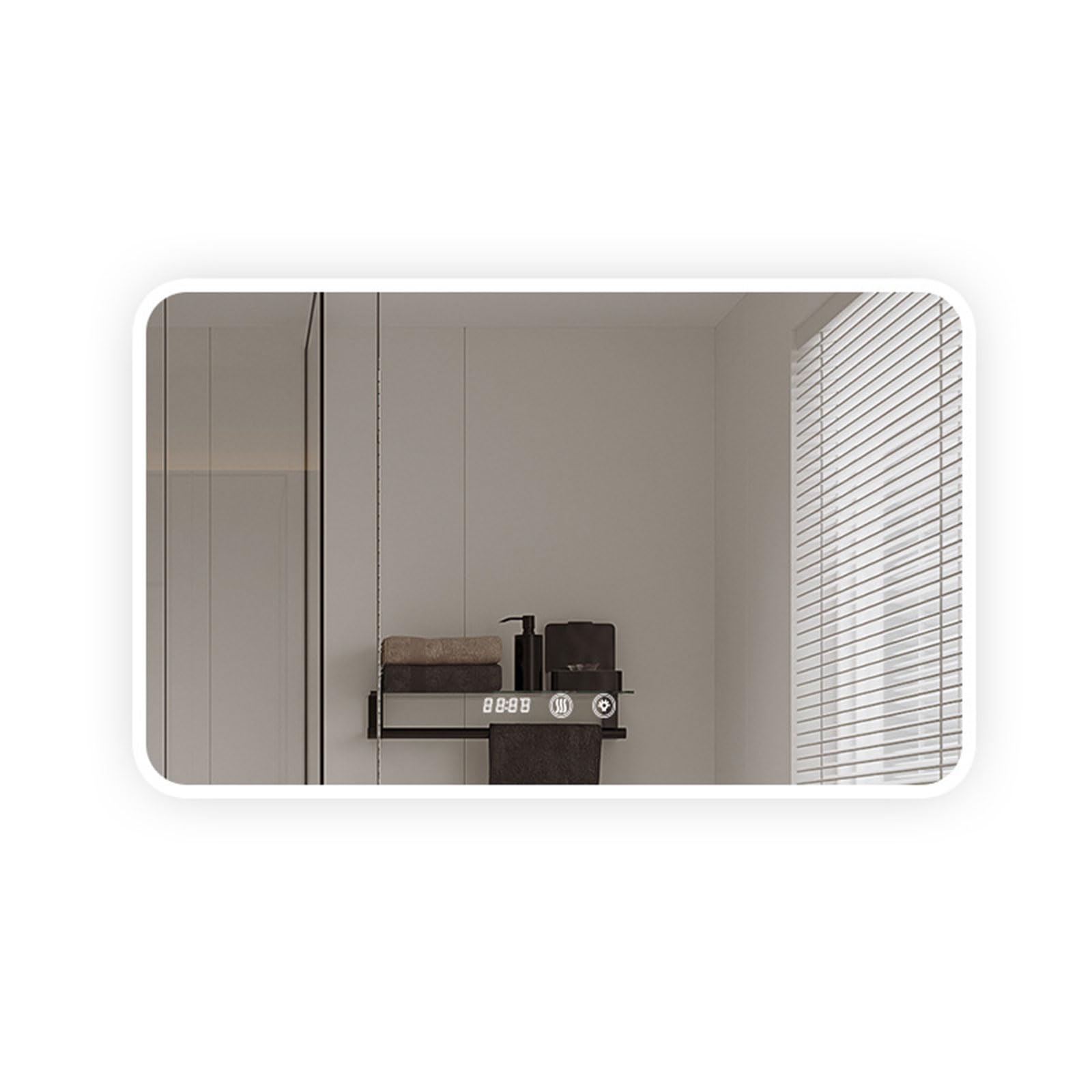 Ściemnialne lustro łazienkowe LED, przeciwmgielne lustro ścienne do nowoczesnego wystroju domu, 50 x 70 cm, lusterko kosmetyczne z regulowanym oświetleniem, idealne do łazienek i przebieralni