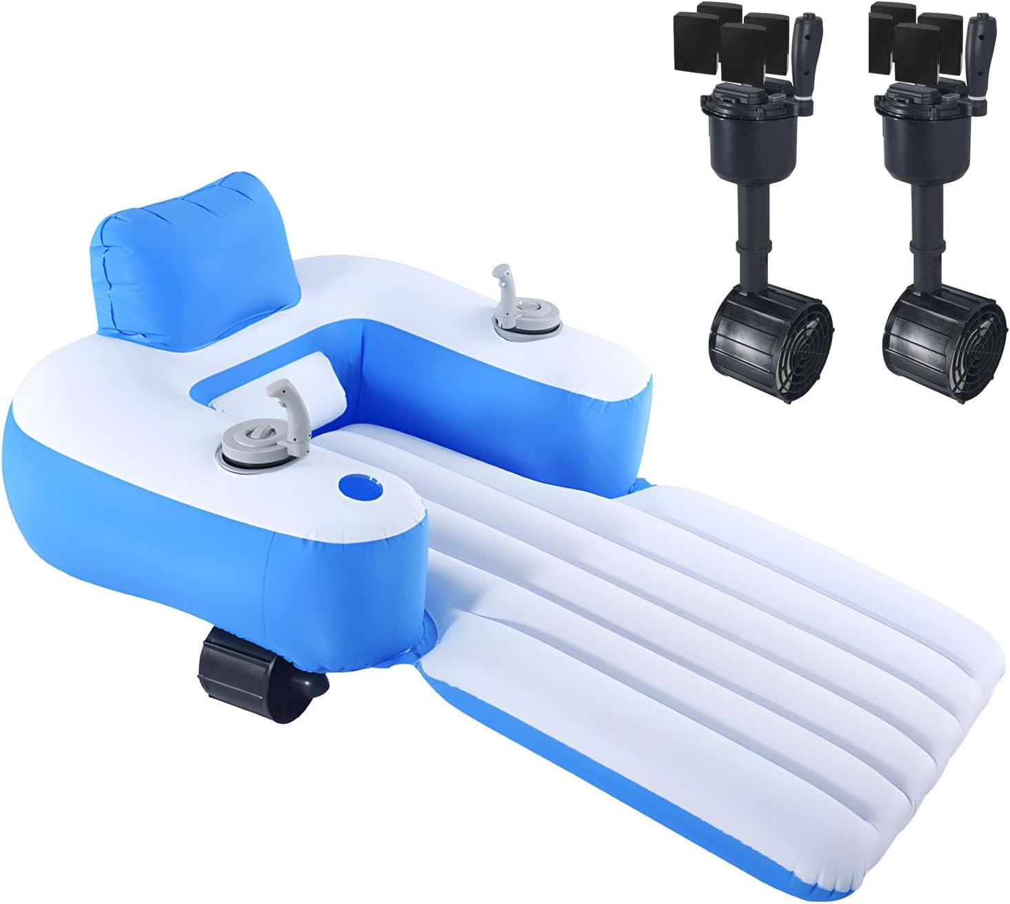 Aufblasbarer Elektrischer Pool Liegefloat Mit 2 Starken Motoren – Pool Aufblasbare Für Erwachsene, Bräunungs-Pool Liege, Pool Lounge Float Für Pool, Strand & Sonnenbaden
