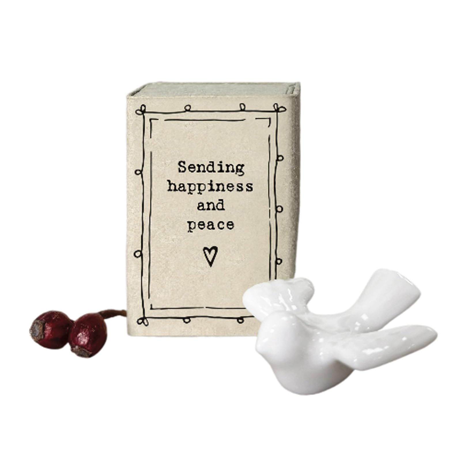 East Of India White Elegant Porcelain Dove Matchbox – Unique Gift For Weddings, Celebrations, And Festive Occasions