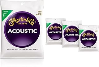 Martin M170 80/20 Bronze Round Wound Extra Light Acoustic Guitar Strings - 4 Pack