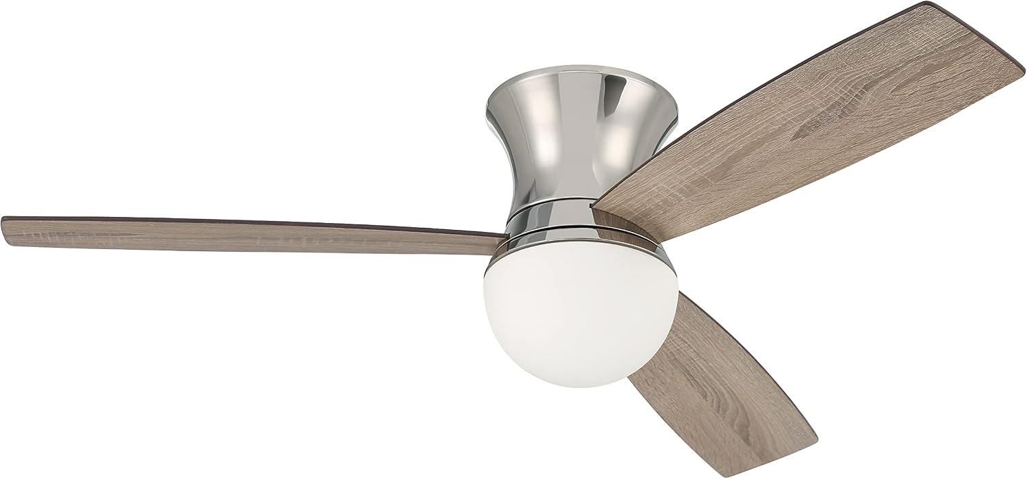 Craftmade DBK52PLN3 Daybreak 52" Hugger with LED Lights and Remote, Polished Nickel