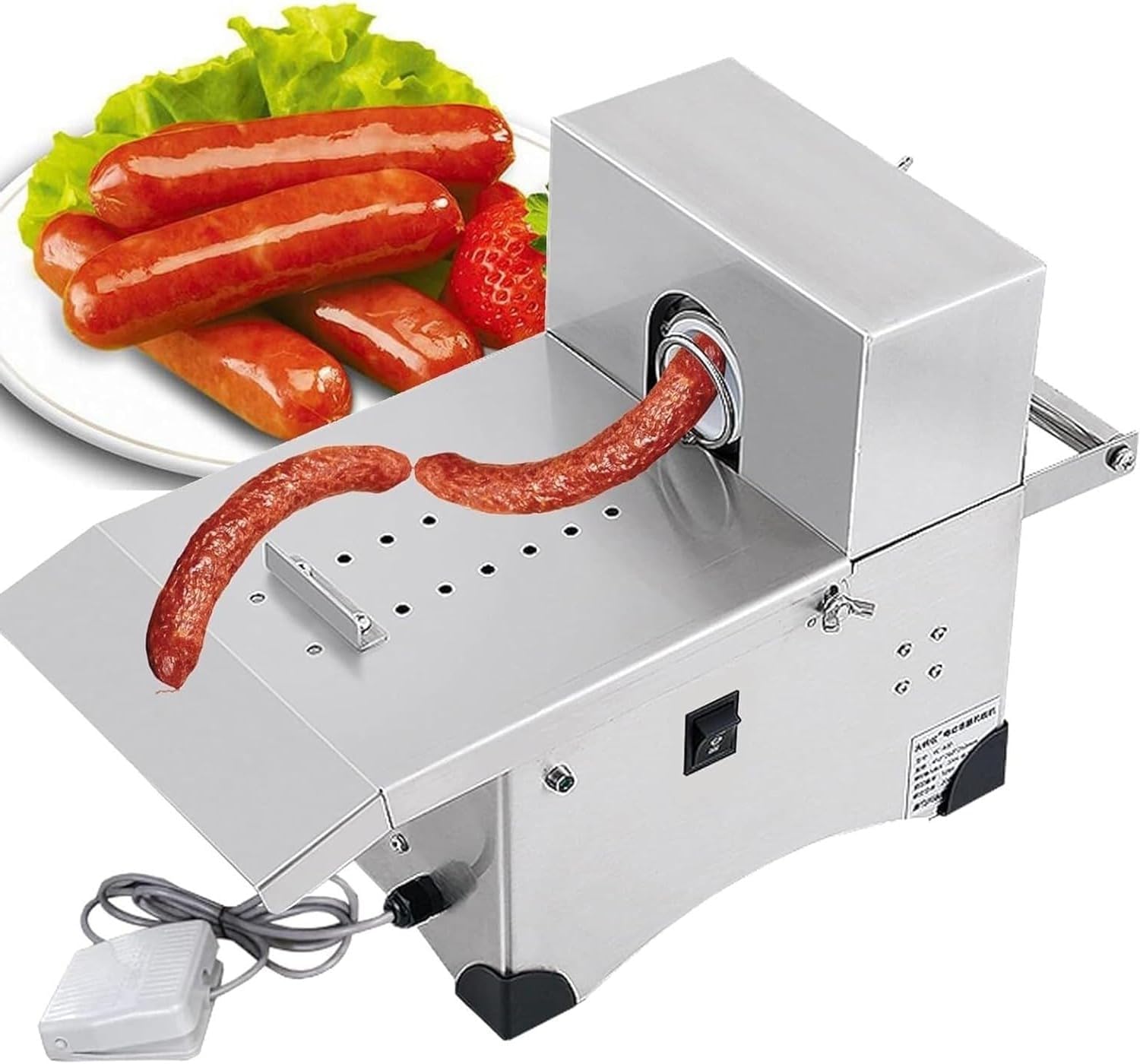 200W Automated Sausage Tying Equipment 10-50mm,Stainless Steel Electric Automatic Sausage Tying & Knotting Machine Sausage Linker Machine for Commercial Home Use
