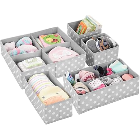 Mdesign Boite De Rangement Tissu Lot De 5 Pour Chambre D Enfant Panier De Rangement Tissu Pour Accessoires De Bebe Et Couches Rangement Jouet Plusieurs Compartiments Gris Clair Blanc Mdesign Boite De Rangement Tissu Lot De 5 Pour Chambre D Enfant Panier De Rangement Tissu Pour Accessoires De Bebe Et Couches Rangement Jouet Plusieurs Compartiments Gris Clair Blanc