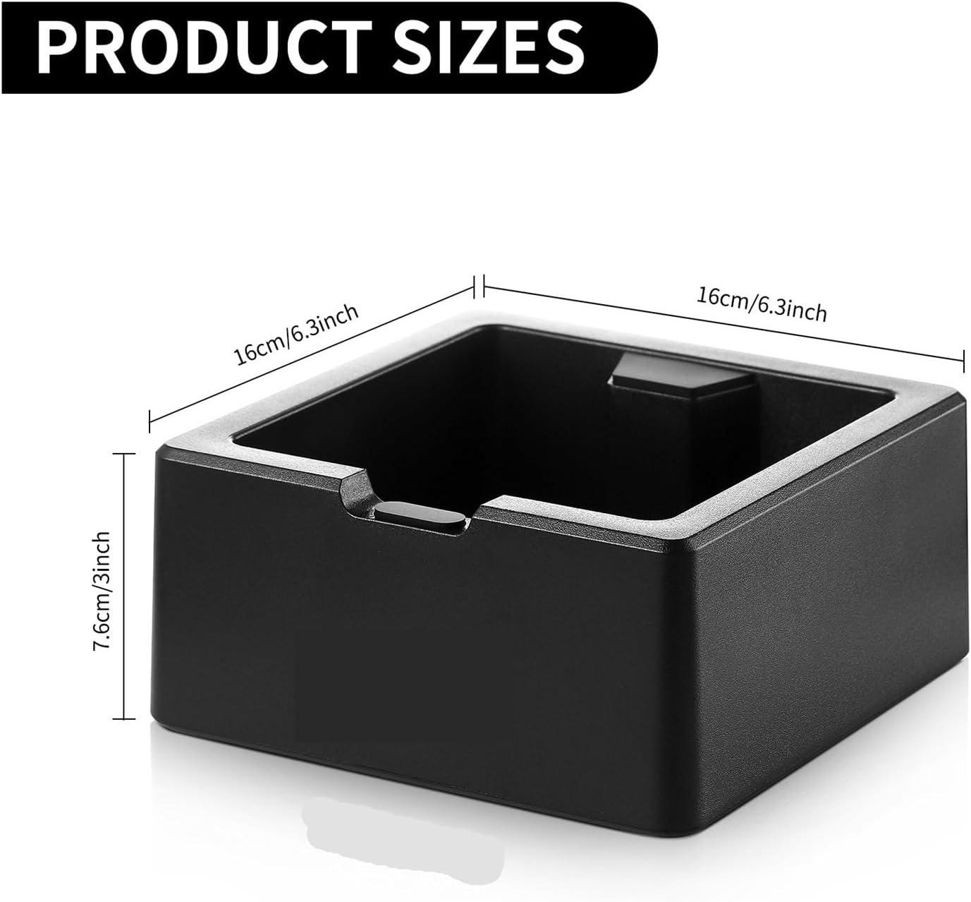 Coffee Knock Box, Square Anti-Slip Design With Silicone Base For Espresso Grounds, Home & Cafe Use(Black)