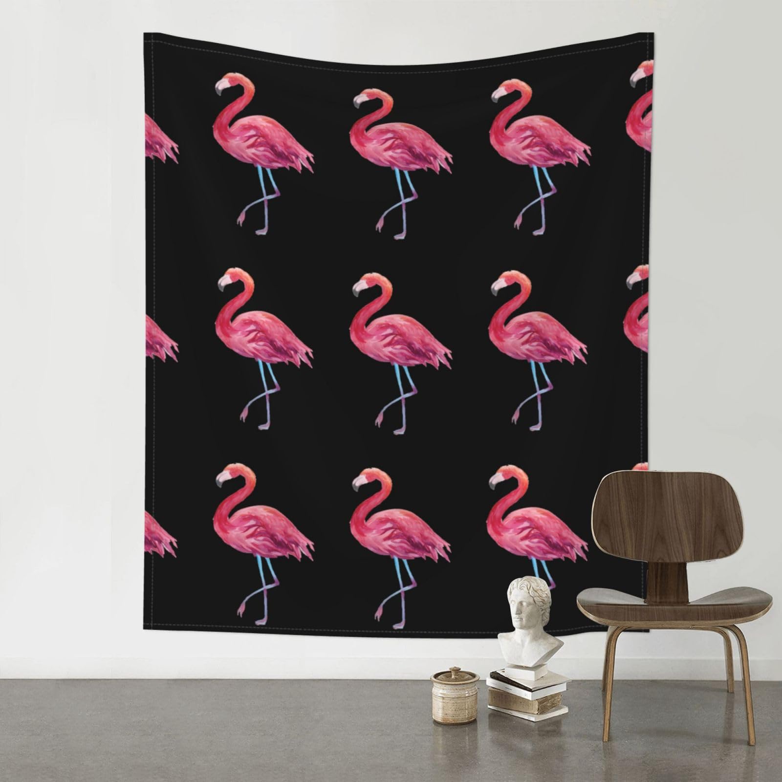 HJFCZH Watercolor Flamingos Prints Wall Tapestry 60x51in – Artistic Home Decor Throw Blanket for Bedroom, Dorm, Beach & Picnic