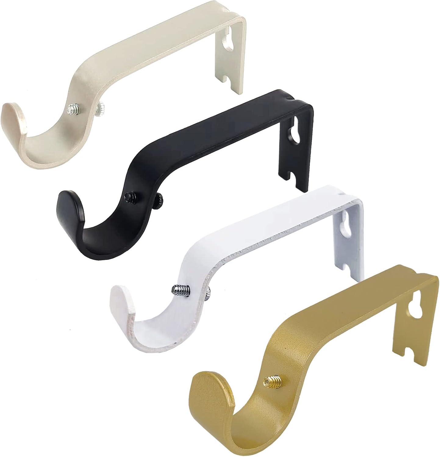 Curtain Rod Brackets, 2 Pcs Holders for 1 Inch Rod, Wall Hooks for Living Room & Bedroom, Gold image 5