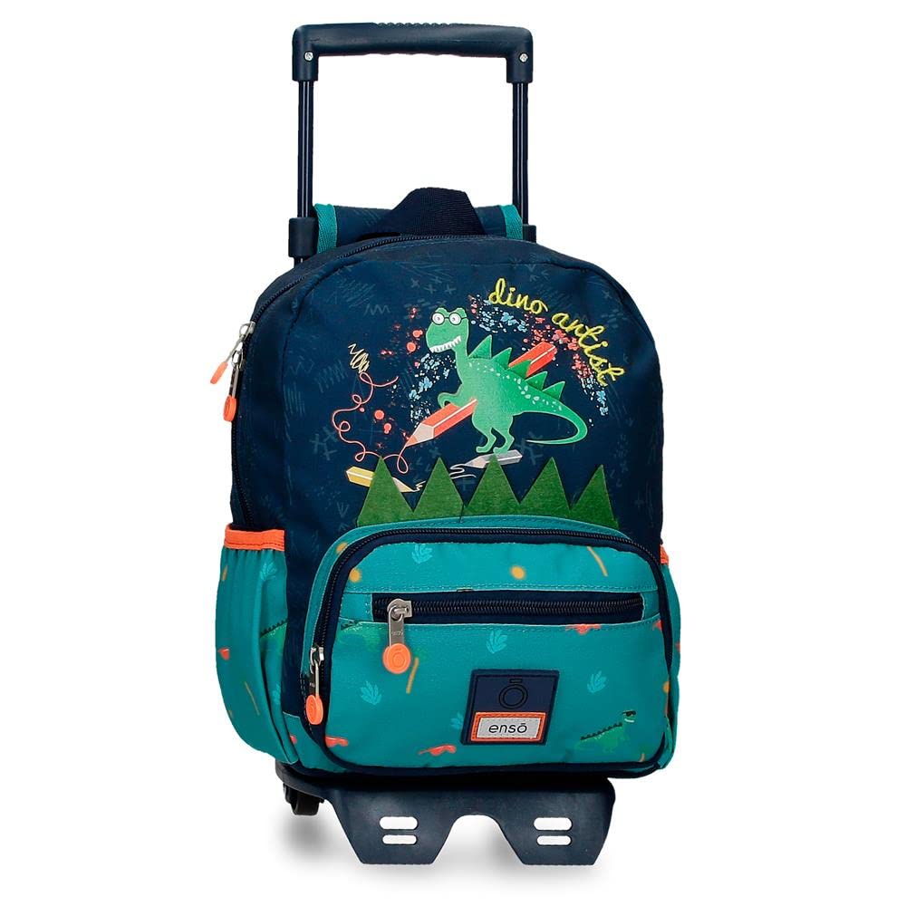 Enso Dino artist Mochila Preescolar con Carro Multicolor 23x28x10 cms Poliéster 6,44L