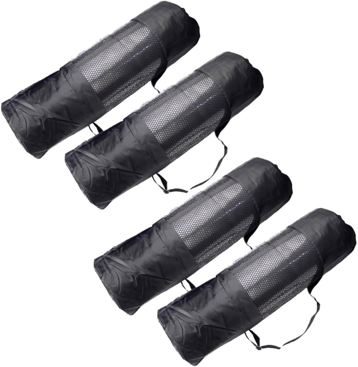 4Pcs Yoga Mat Storage Bag Large Capacity Oxford Mesh Pouch with Sling Shoulder Strap for Easy Carrying Fits Mats Up to Thick