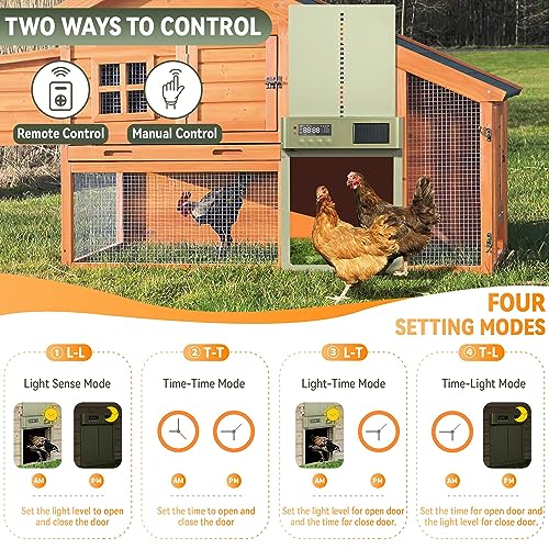 Hipykat Solar Automatic Chicken Coop Door Poultry Auto Electric