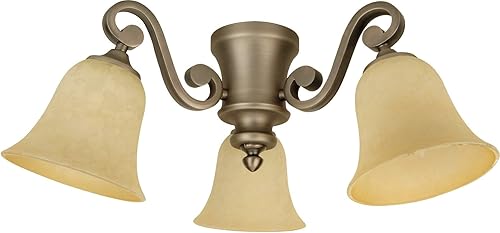 Craftmade LK35-AN-LED Kit de ventilador universal de 3 luces, 39 vatios totales, níquel antiguo