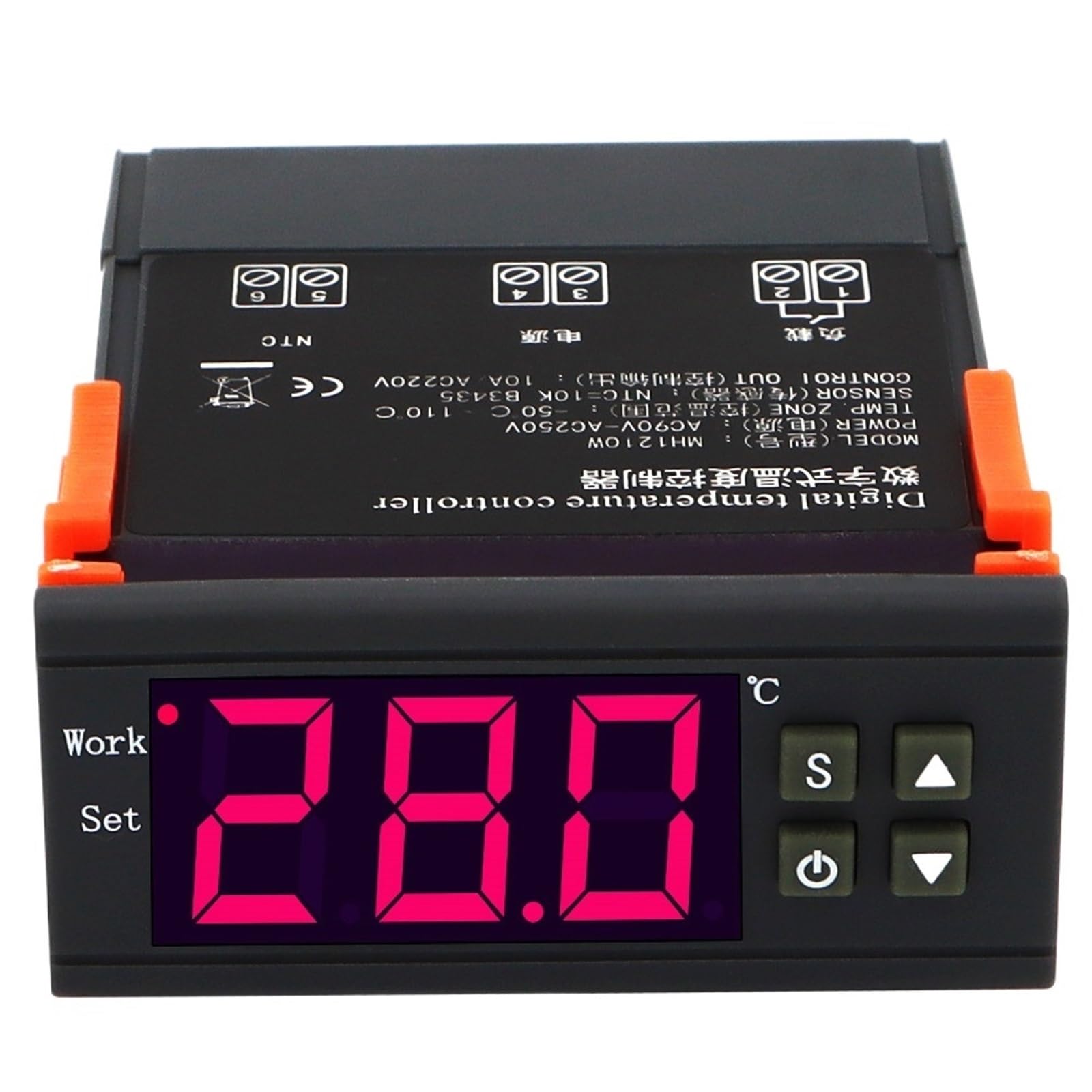 MH1210W Digital Thermostat Temperature Controller Switch Temp Meter Thermoregulator for Incubator Box NTC Sensor 40% off(MH1210W 24V)