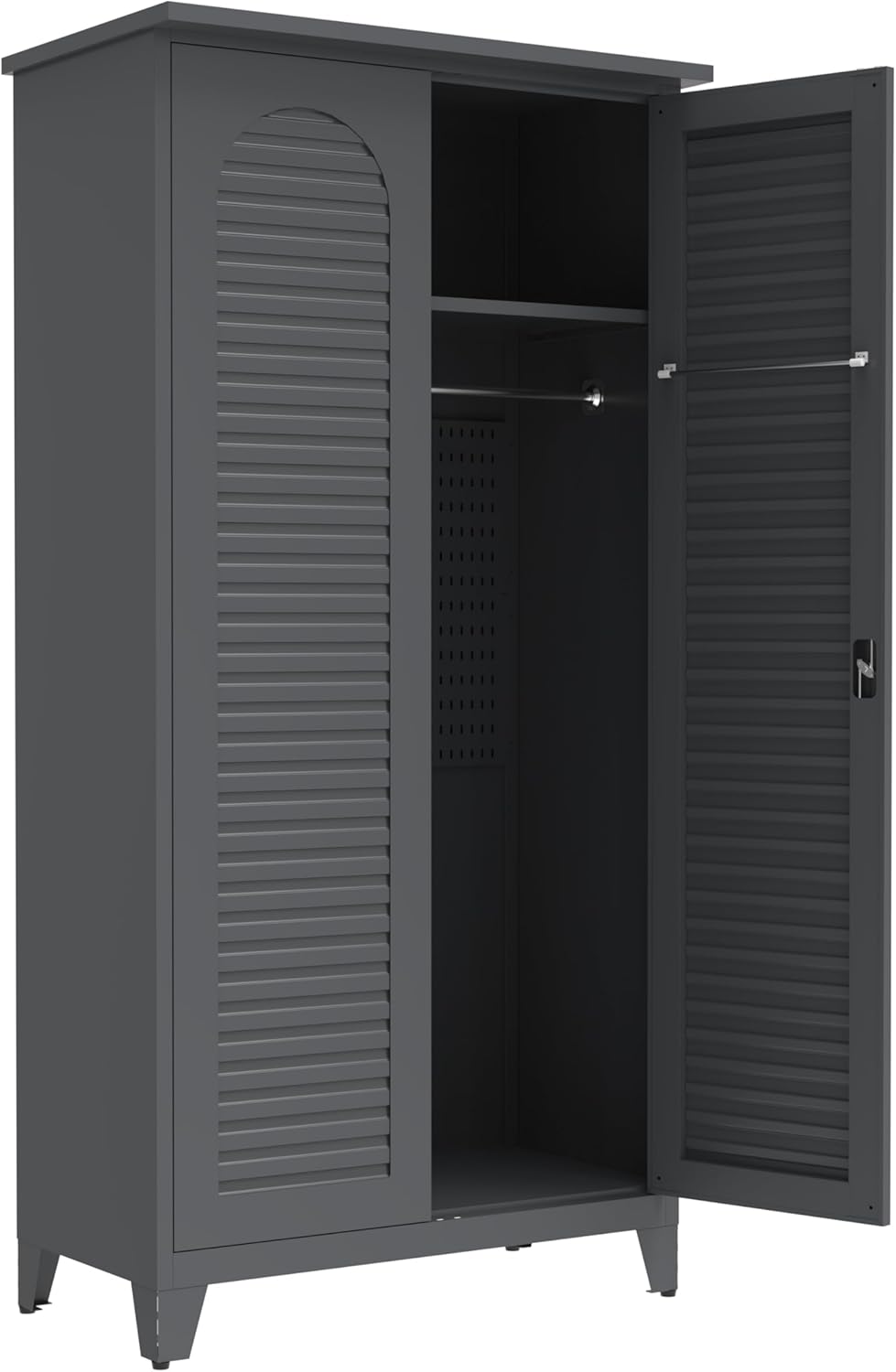 73'' Tall Metal Tool Storage Cabinet, with Ample Storage Space for Garage,Warehouse,Garden,Office, Living Room,Bathroom,Utility Room (Slate)