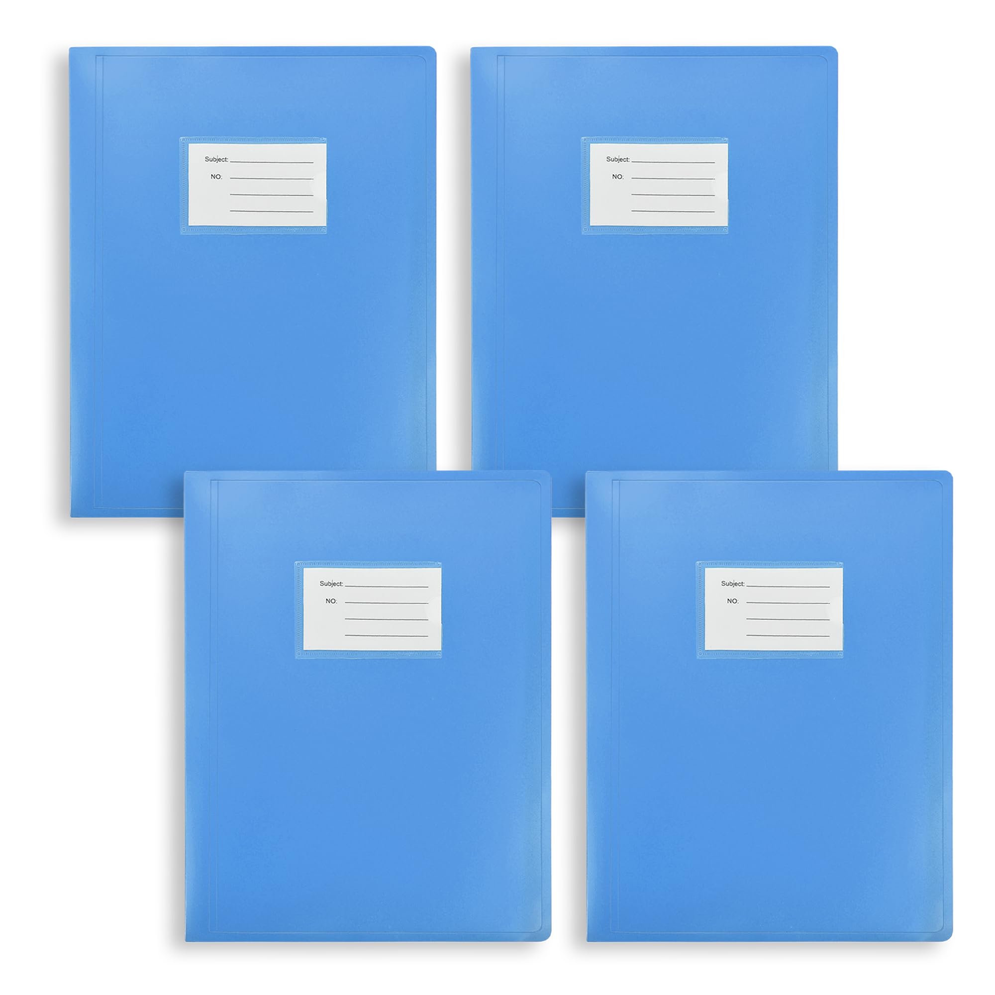 Premium Quality Display Book Folder for School, Filing, Storage, Interviews, CVS & Presentations, Assorted Colours, A4 Display Folder with 62 Pockets by Arpan (Blue - Pack of 4)