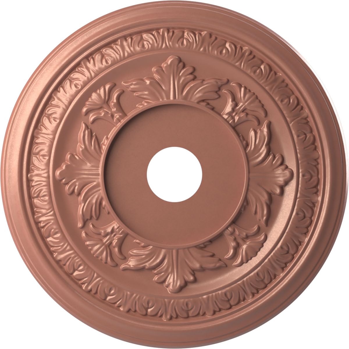 Ekena Millwork CMP22BAFCP Baltimore Thermoformed PVC Ceiling Medallion (Fits Canopies up to 7 3/4"), 22"OD x 3 1/2"ID x 1"P, Universal Pearl Metallic Champagne Pink