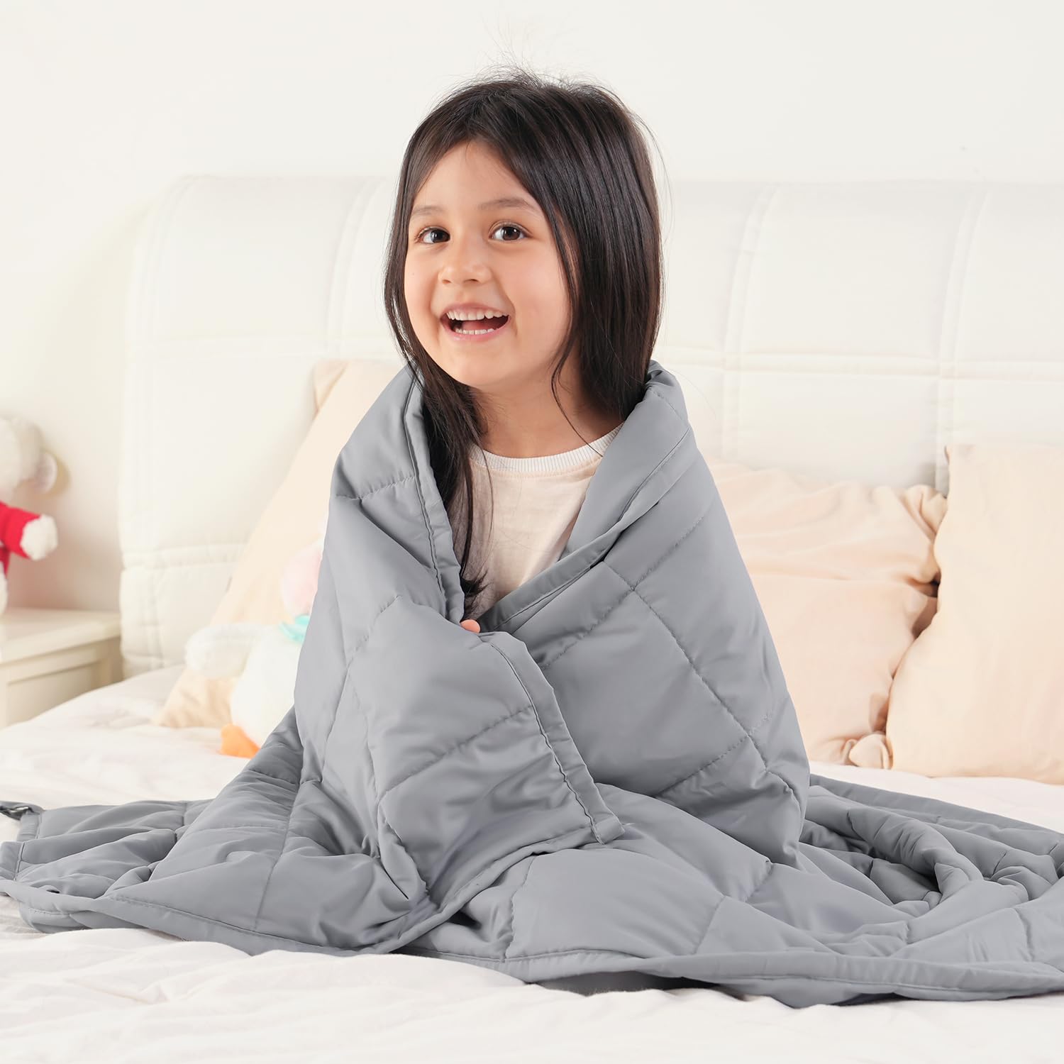 Topblan 5 lb Weighted Blanket, 36" x 48" Small Heavy Lap Blanket, Soft Microfiber, Glass Bead Filling for Calming, Washable, GreyOEKO-TEX STANDARD 100