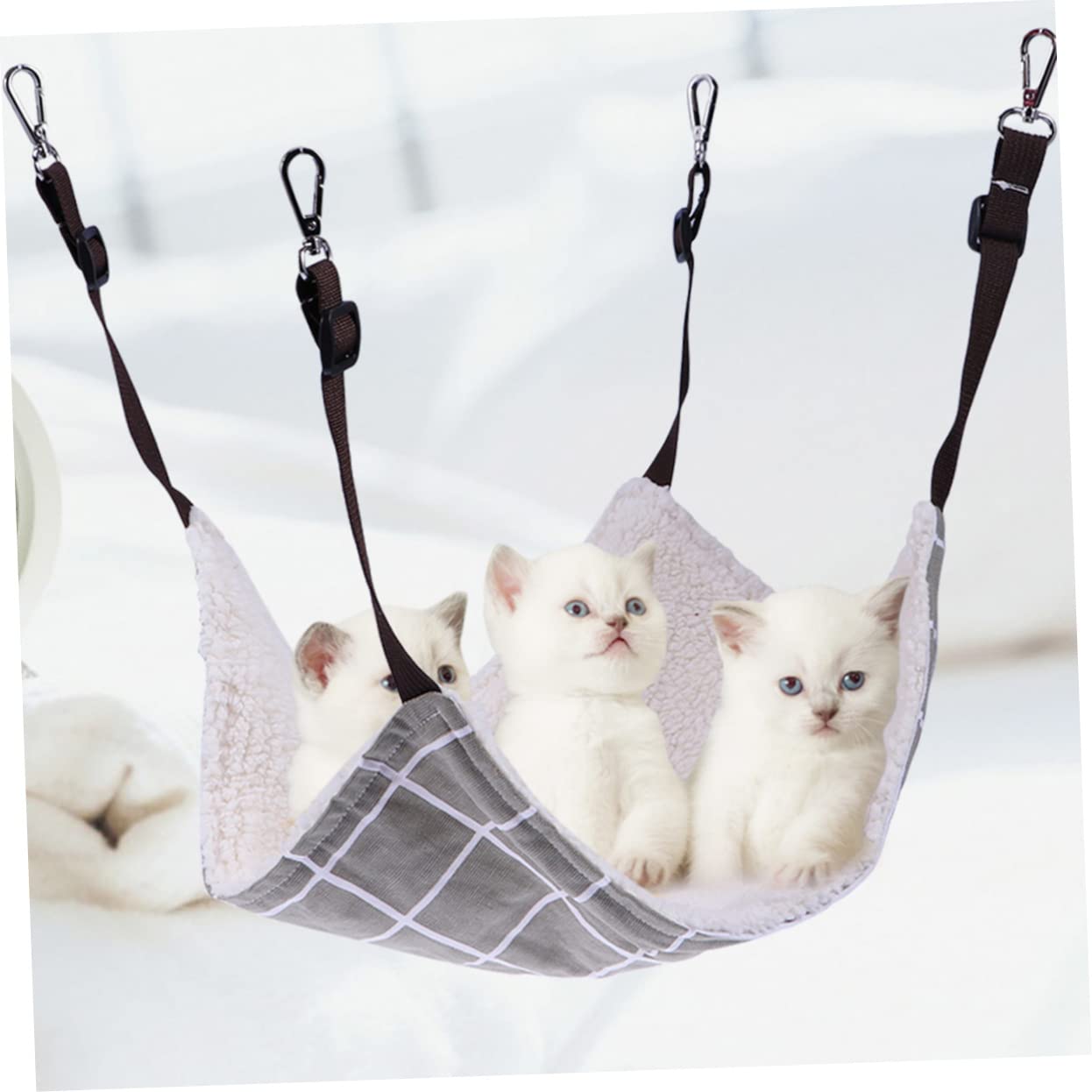 ABOOFAN Lot De 3 Hamacs Double Couche en Toile pour Chat Cage pour Animaux De Compagnie Perméable À Lair Chaud pour Petits Chiens Taille Aléatoire