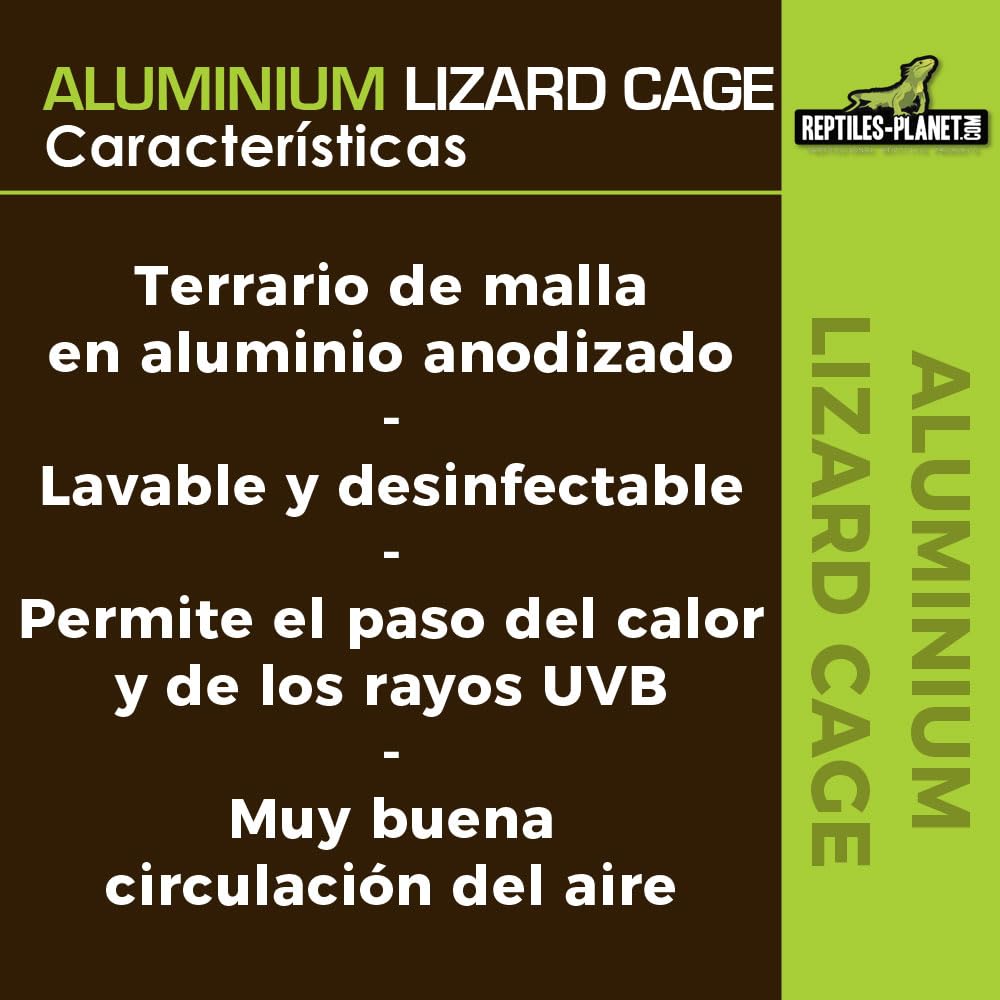 Reptiles Planet - Terrario de Malla de Aluminio, 43 x 43 x 66 cm