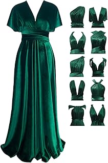 Velvet Infinity Dress with Bandeau,Convertible Bridesmaid Dresses,Plus Size Velvet Wrap Maxi Long Dress Multiway Formal Dress - Buy now