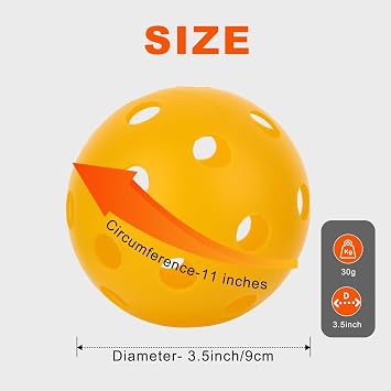 Plastic Practice Softball 11 inch 6 Pack Oversized Baseball with Mesh Bag 26 Holes with Highly Bounce High Visibility for Batting Practice or Backyard Play Yellow