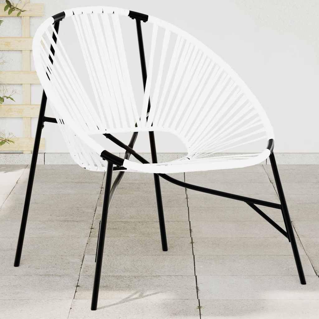 Poltrona Sedia Uovo Giardino in Polyrattan Nero Bianco Resistente UV Durevole Struttura Acciaio Seduta Comfort Rilassante per Esterno Terrazza Giardino 110 kg