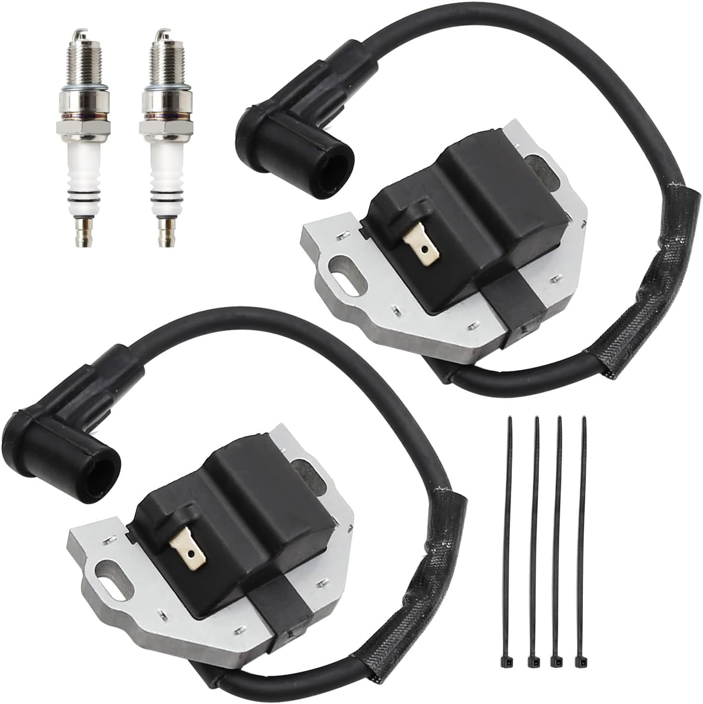 2Pcs 21171-0743 Ignition Coil Kit Replacement for Kawasaki 21171-0711 Replacement for Kawasaki FR651V FR691V FX751V Series Replacement for John Deere Engine, Replaces 21171-7041