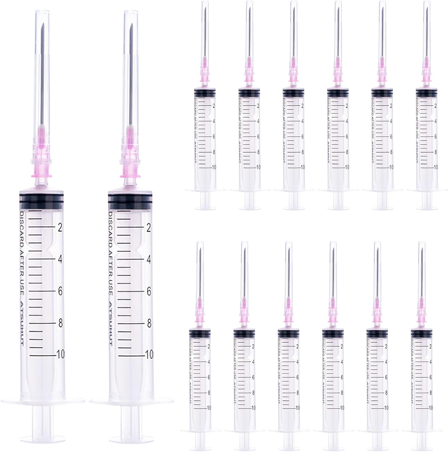 100PCS -3ml Luer lock Syringes with 23ga Needles, Individually Packaging Disposable Plastic Syringes and Needles for Scientific Labs, Industrial, Animal and Pet Supplies