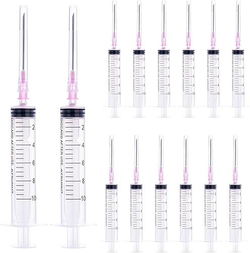 Paquete de 40 jeringas de 0.3fl ozcc con agujas y tapas de 18 Ga, desechables estériles individualmente empaquetadas de plástico, adecuadas para