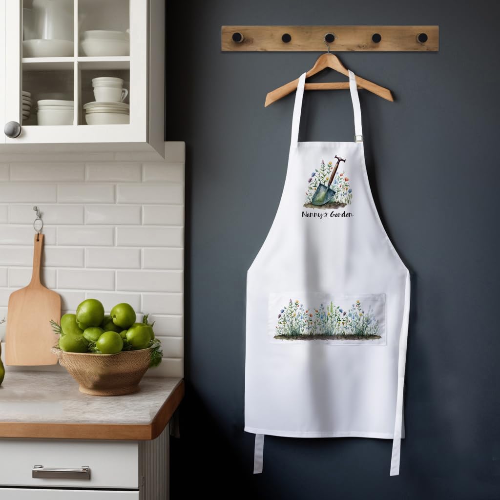 Nannys Garden Apron - Gardening Apron with Adjustable Neck and Waist Ties - Large Front Pocket Womens Gifts for Nanny - Image 3