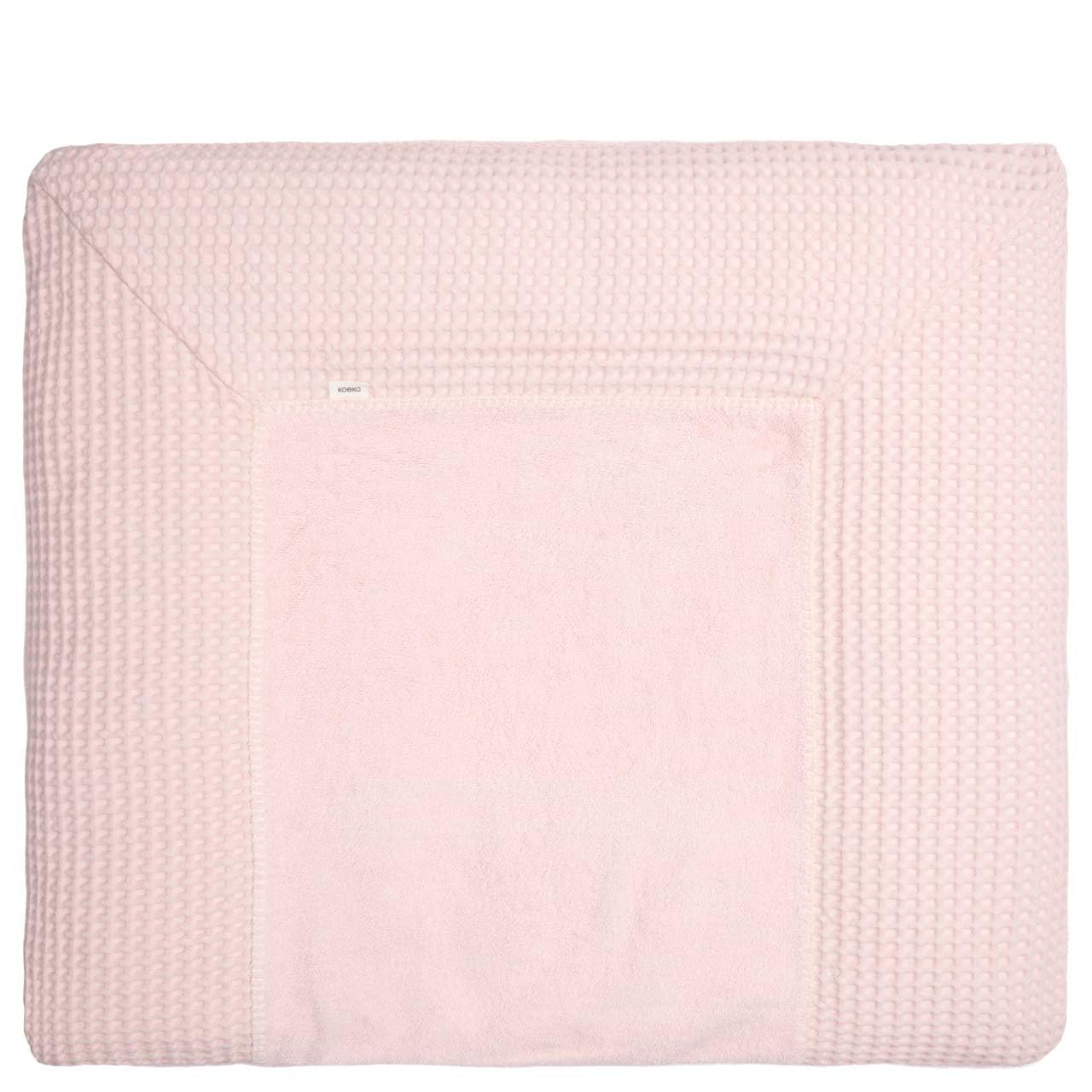 Koeka Changing Mat Cover - Fitted Cover for Changing Mat - Amsterdam - Cotton Waffle Fabric - Washable - Pink - 75 x 85 cm