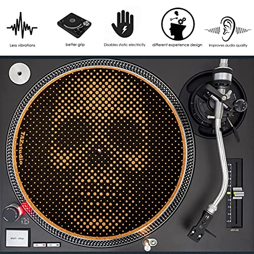 Tazstudio Premium Slipmat - Cork Turntable Mat [4Mm Thick] For Better Sound Support On Vinyl Lp Record Player - Cork Mat Original Geometric Design Psychedelic Geometric Skull Art #TOP6