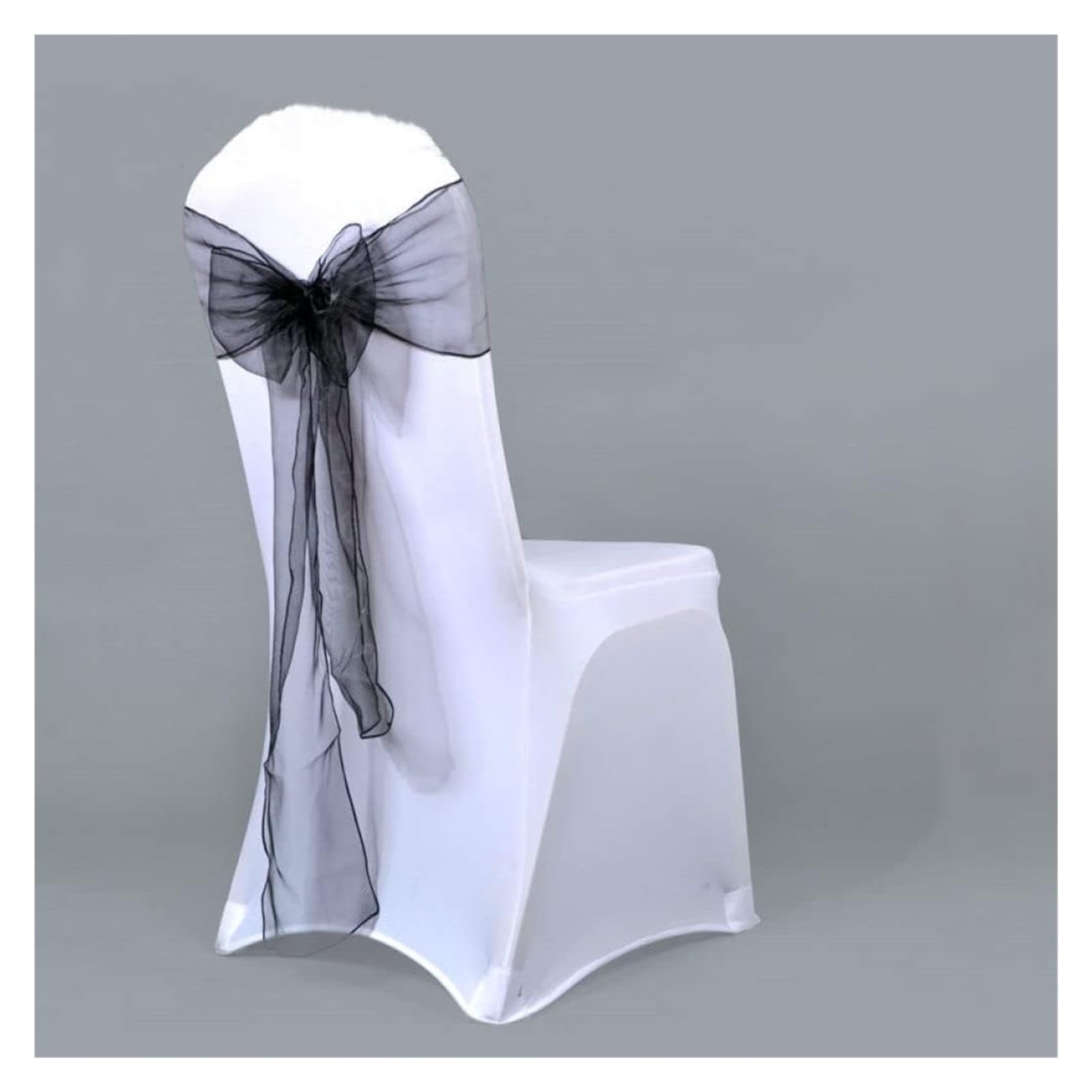 RZQVHBKXWGT chair sashes,25pcs 275cm Sheer Chair Sashes Band Ribbon Belt Bow Cover Wedding Party Birthday Banquet Ceremony Decoration,red (Color : Blu)(Black)
