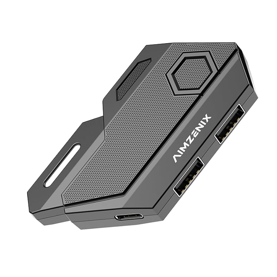 マウスコンバーター ゲーム4点セット+12インチ拡大鏡 ゲーミングキーボード マウス