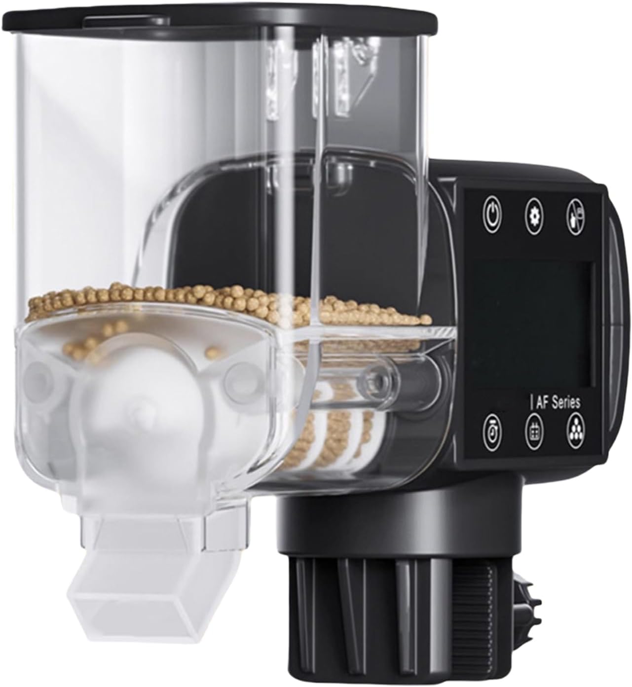 Battery Powered Fish Feeder, Automatic Aquarium Feeder, 10.6 Inches Programmable Feeding Machine with Digital Display Build, Portable Smart Food Dispenser, Fish Automatic Feeders for Daily Use Travel