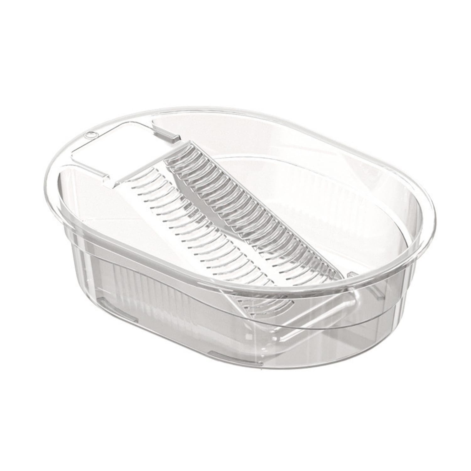 Plastic Wash Basin with Washboard Portable Laundry Basin with Scrub Board Oval Hand Wash Tub with Board Thickened for Students, Renters, Dorm Room, Apartment, Transparent, M-image-38