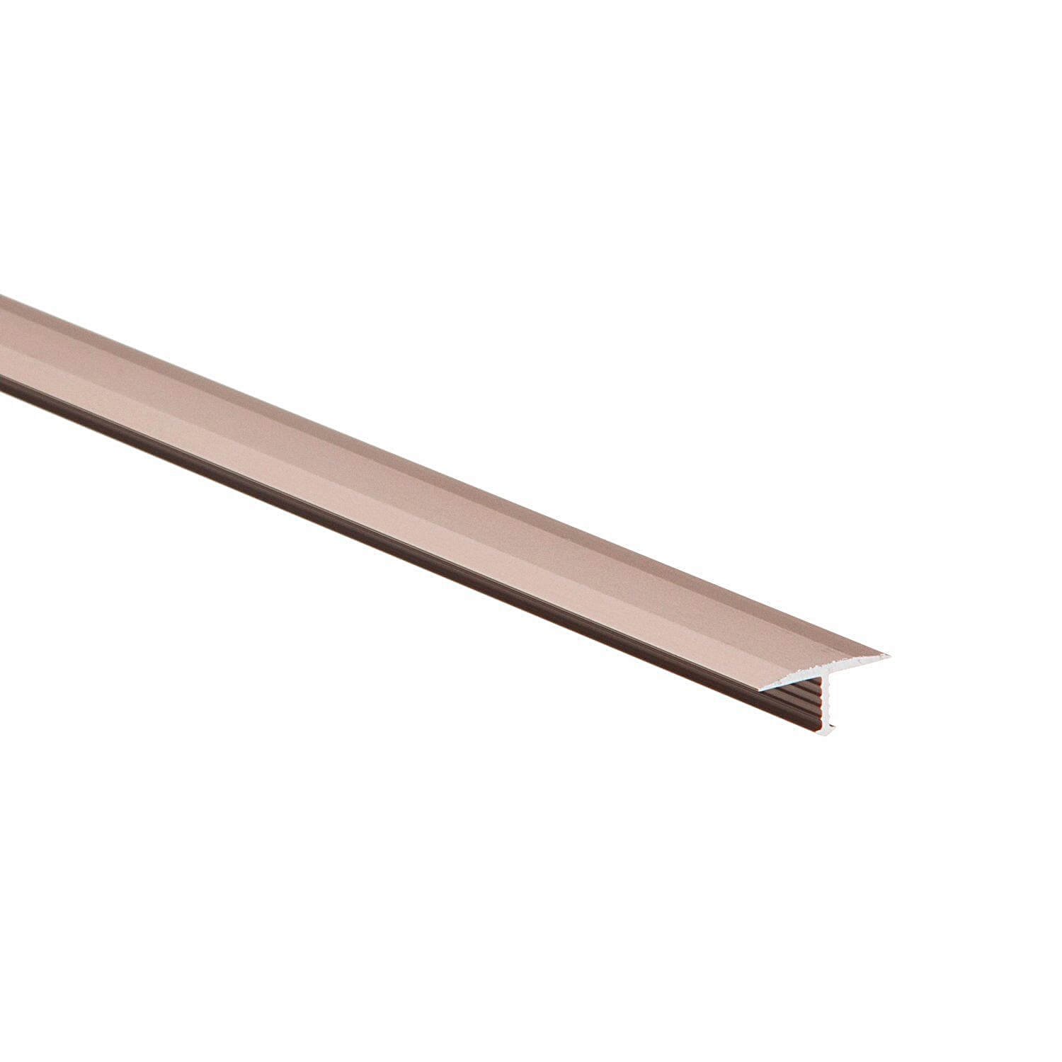 Tmw Profiles Anodized Champagne 2.5M Profile T Aluminum T Bar Threshold Trim For Tiles Wood Laminates (13 Mm, )