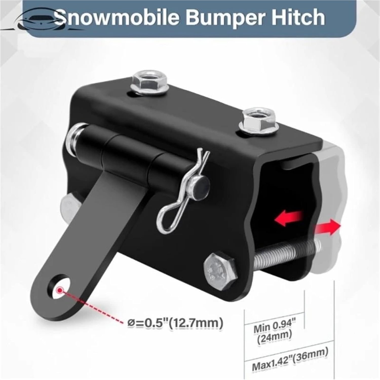 Snowmobile Hitch Iron Snowmobile Trailer Hitch Set Universal Accessories for Easy Installation and Long Lasting Durability