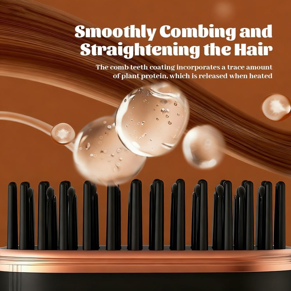 Mini Straightener, Rechargeable Portable Hair Straightener Brush, 3-Control & Fast Heating Technology, Anti Scald Shell, Lightweight and Portable for Home Travel Gift (Pink) - Image 3