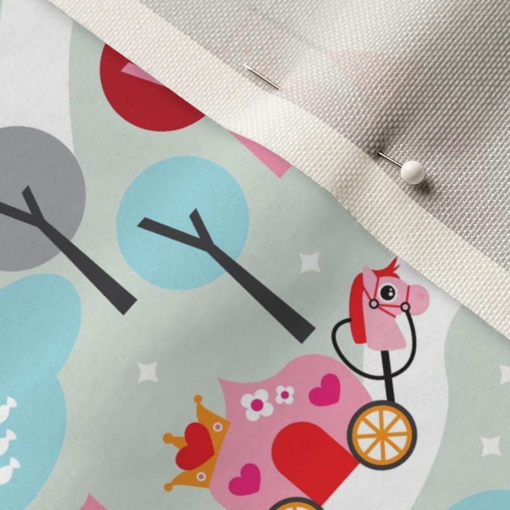 Spoonflower Fabric - Princess White Horses Dream Girl Nursery Horse Fantasy Fairy Tale Printed on Upholstery Velvet Fabric Fat Quarter - Upholstery Home Decor Bottomweight Apparel