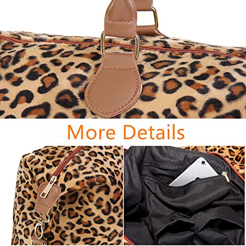 Leopard Weekender Bag Travel Duffle Bag For Women Large Cheetah Tote Shoulder Bag With Shoulder Strap…