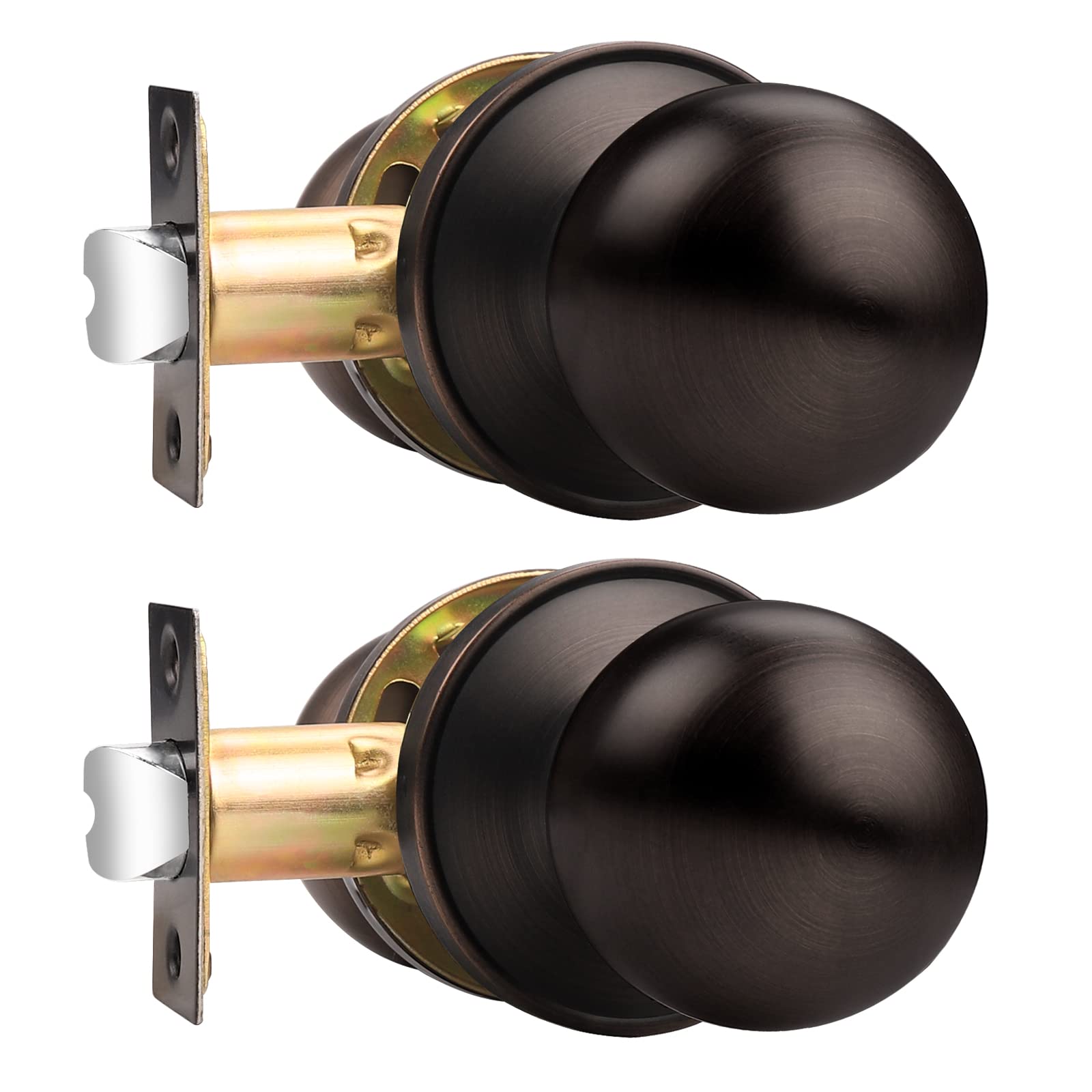 Brushed Nickel Door Knobs - Keyless Passage Locks -10