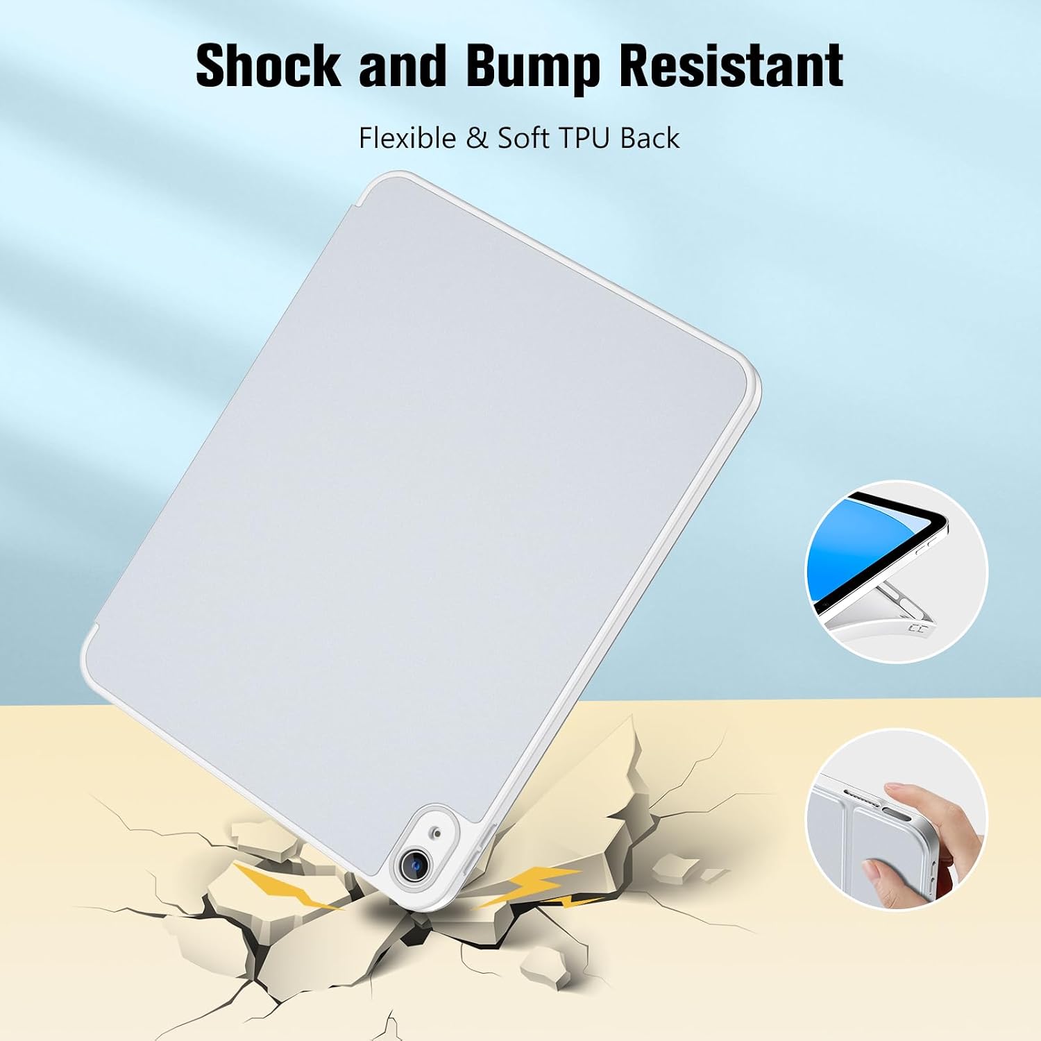  for iPad A16 11th/10th Generation Case with Pencil Holder -Silver thumbnail