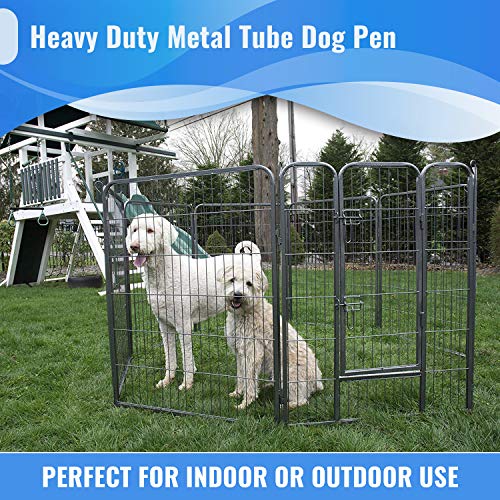 Iconic Pet Heavy Duty Dog playpen 32" Height 8 panels dog fence, foldable Puppy Playpen for Medium large Dog Portable Dog Playpen Exercise Pen for Indoor Outdoor, Pet Playpen Fence - Thumbnail 3