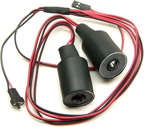 Que-T Luz trasera LED de ojos de ángel y ojos de demonio de 2 ledes, para autos de oruga modelo RC 110 (rojo + blanco, 0.866 in)